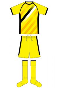 サッカーユニフォーム 傾斜